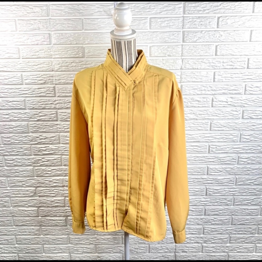 VTG Yves St Claire Mustard Yellow Button Up Shirt